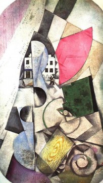 Marc Chagall Painting - Paisaje cubista contemporáneo Marc Chagall